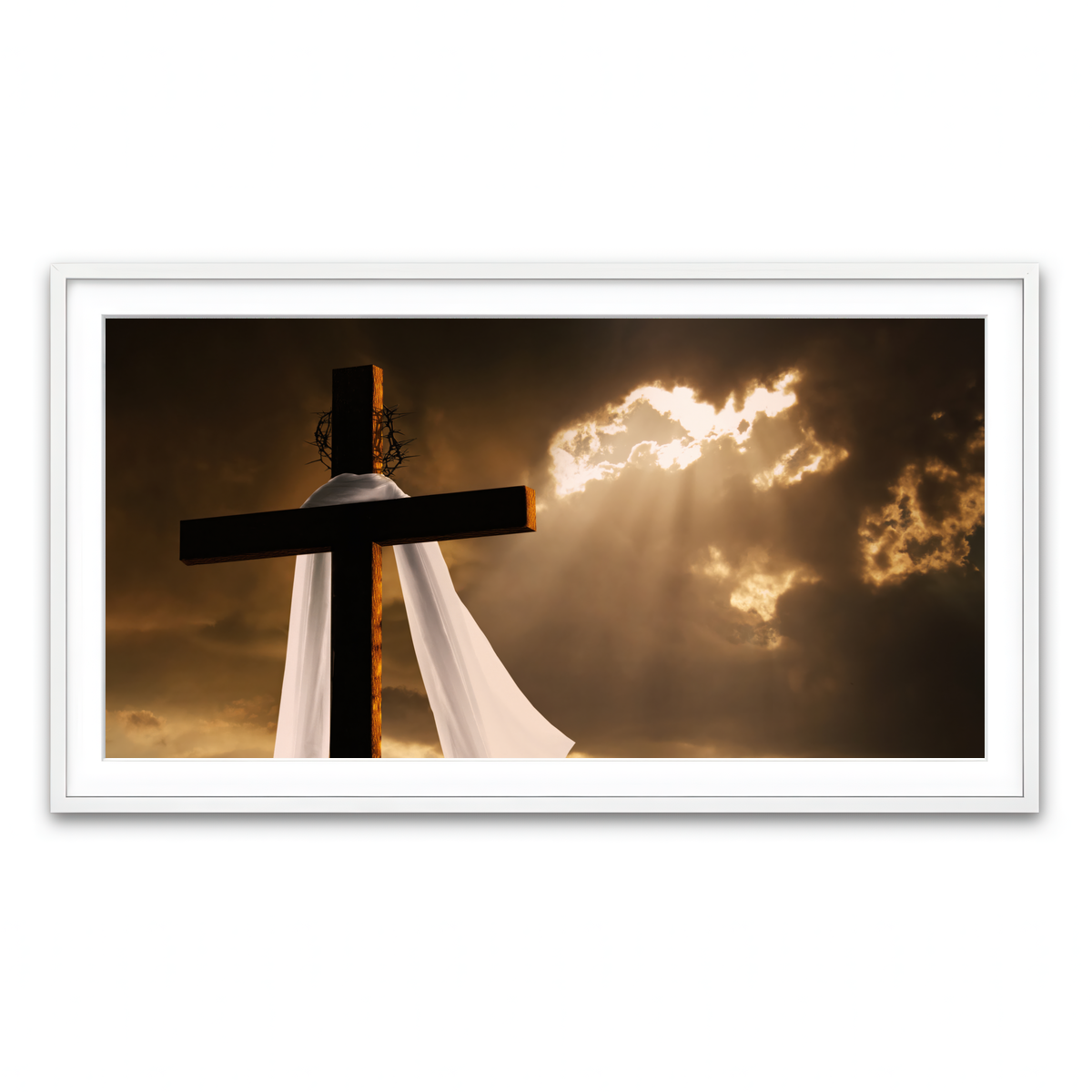 Framed Print 2x1 White