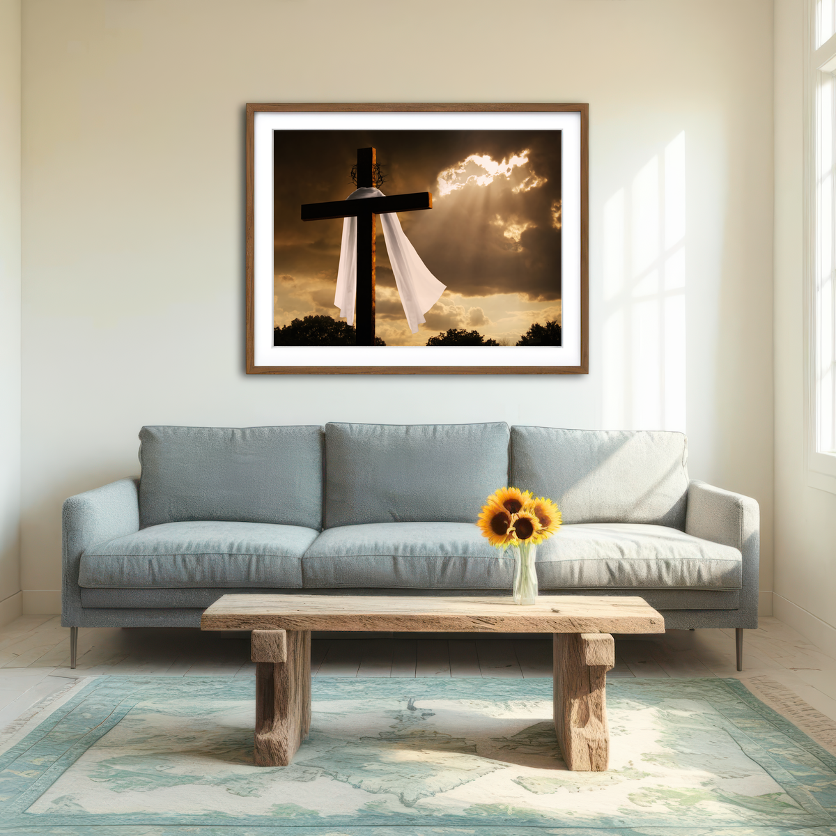 AUTO-MOCKUP ROOM | Easter Cross Wall Art