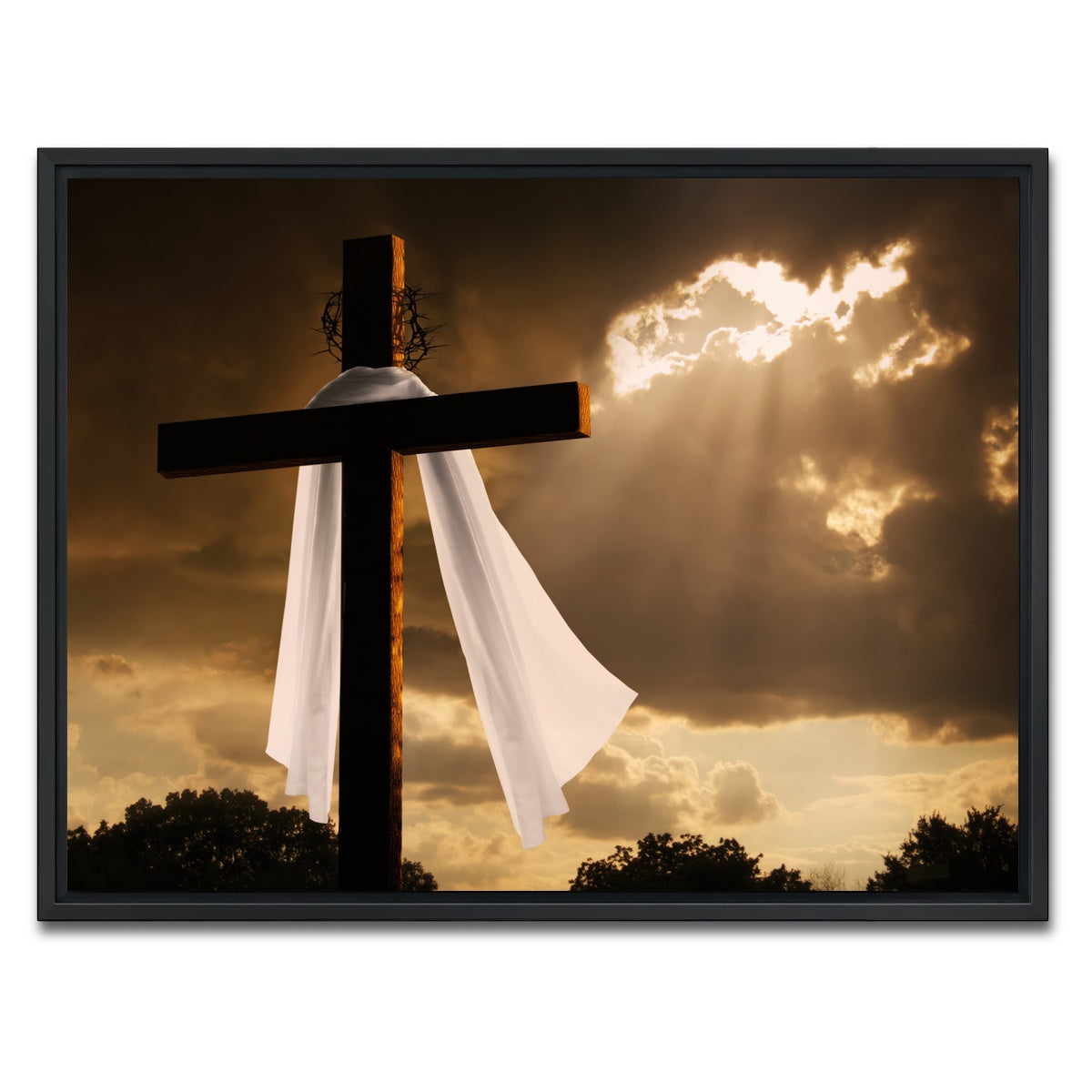 AUTO-MOCKUP WHITE | Easter Cross | 1 Piece | Black Framed Canvas | group=4x3