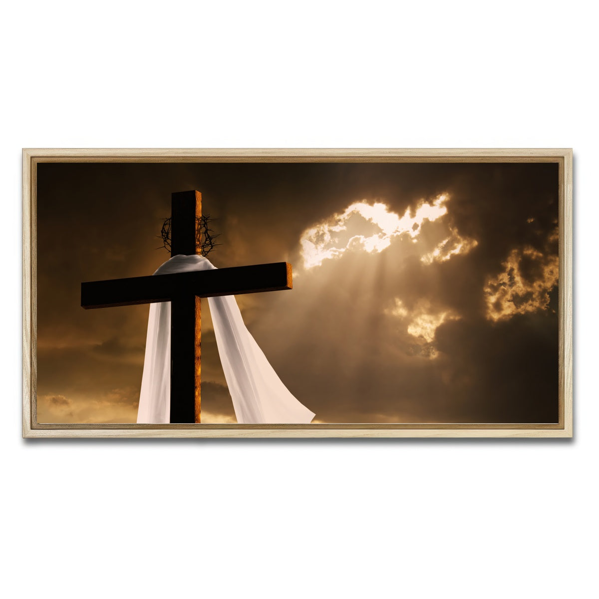 AUTO-MOCKUP WHITE | Easter Cross | 1 Piece | Natural Framed Canvas | group=2x1