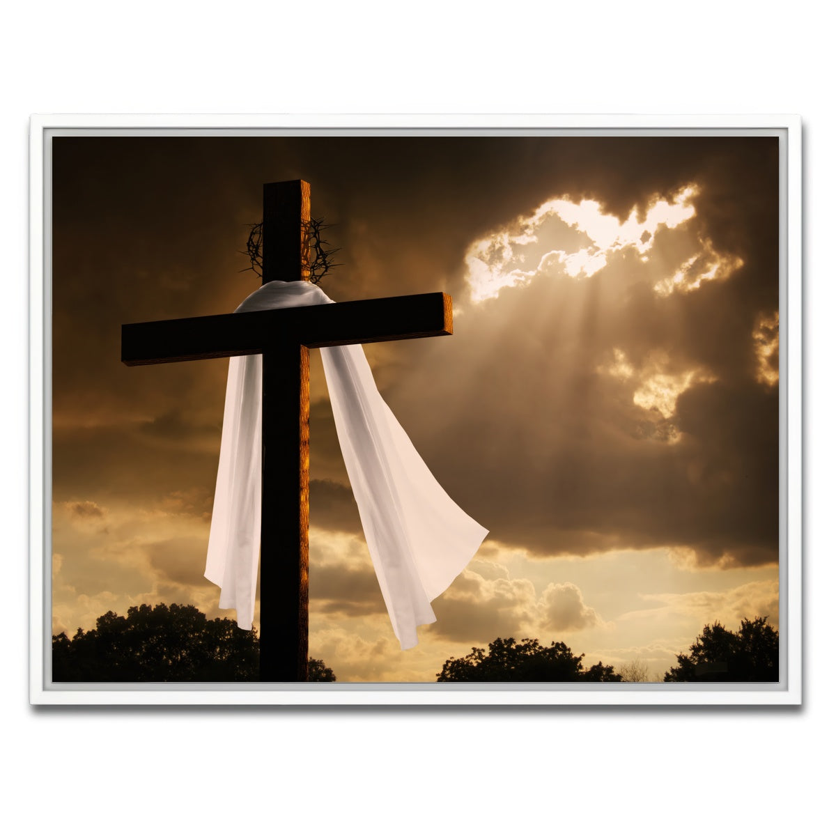 AUTO-MOCKUP WHITE | Easter Cross | 1 Piece | White Framed Canvas | group=4x3