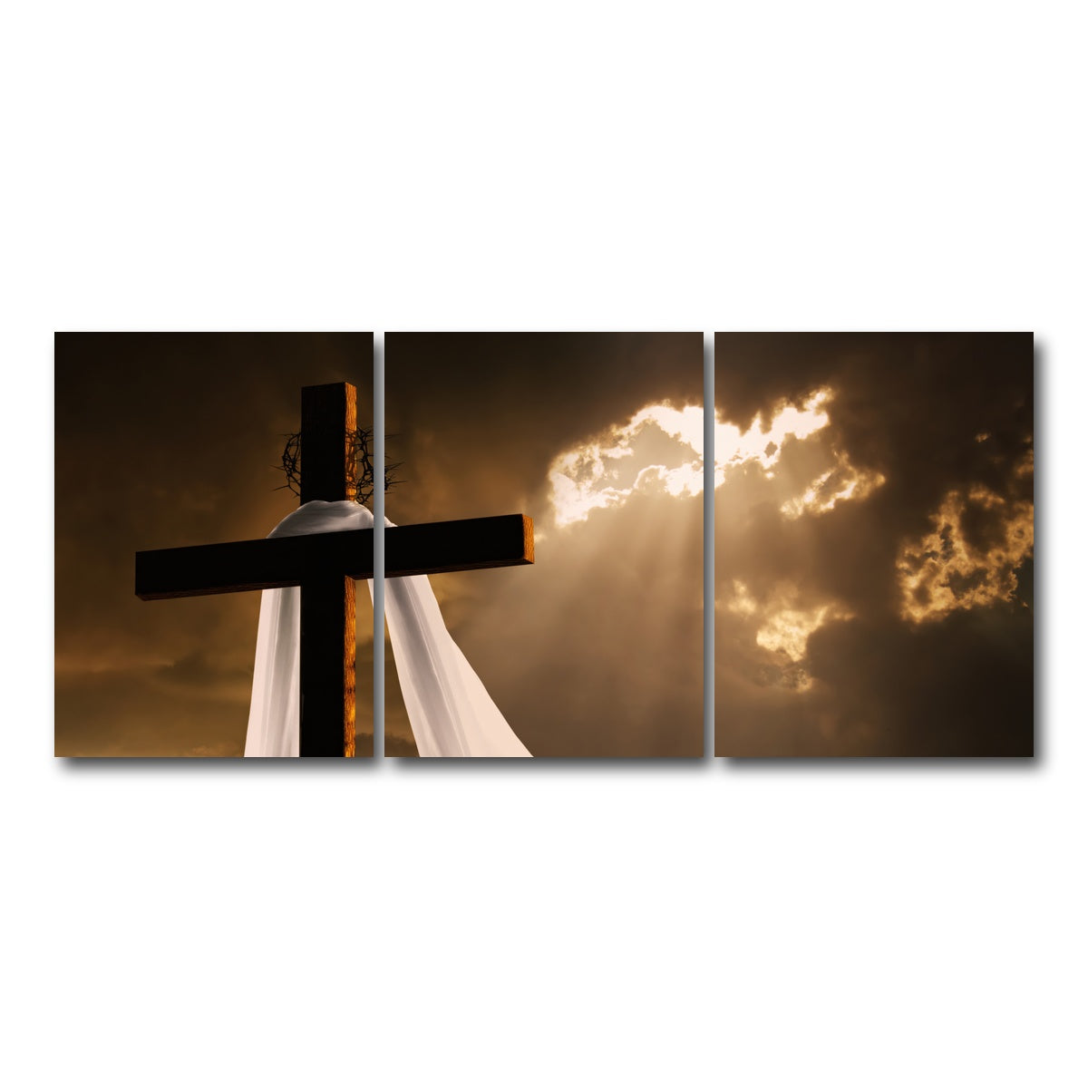 AUTO-MOCKUP WHITE | Easter Cross | 3 Piece | Gallery Wrap Canvas | group=18x24