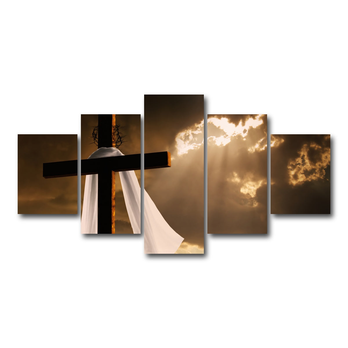 AUTO-MOCKUP WHITE | Easter Cross | 5 Piece | Gallery Wrap Canvas | group=5_short