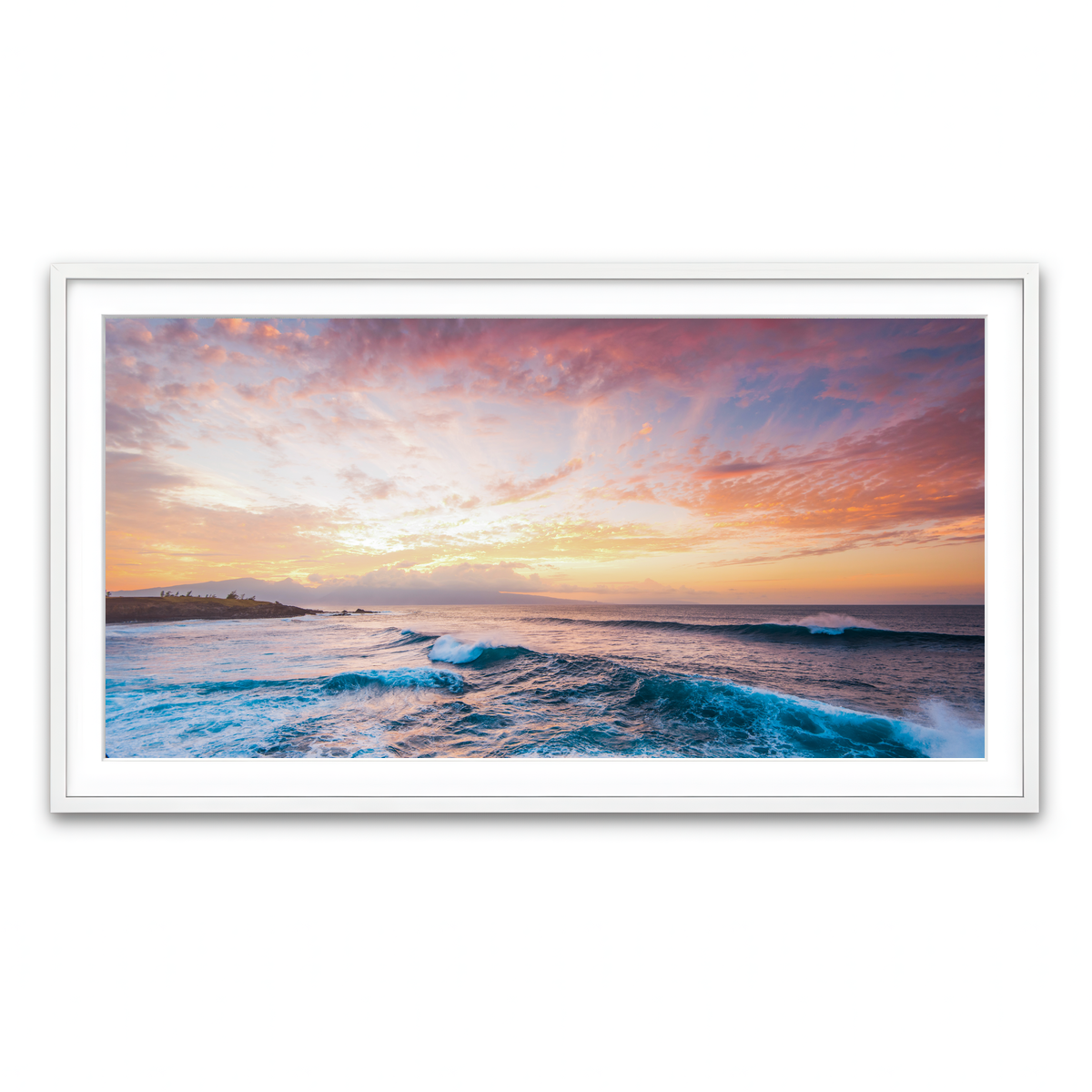 Framed Print 2x1 White