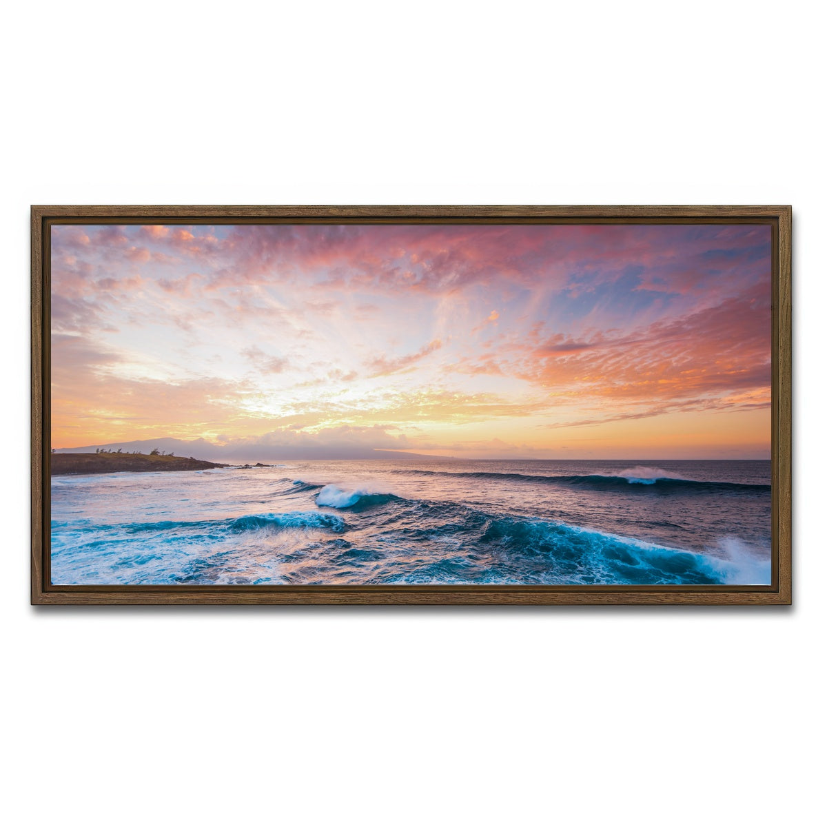 AUTO-MOCKUP WHITE | Easy Evening | 1 Piece | Walnut Framed Canvas | group=2x1