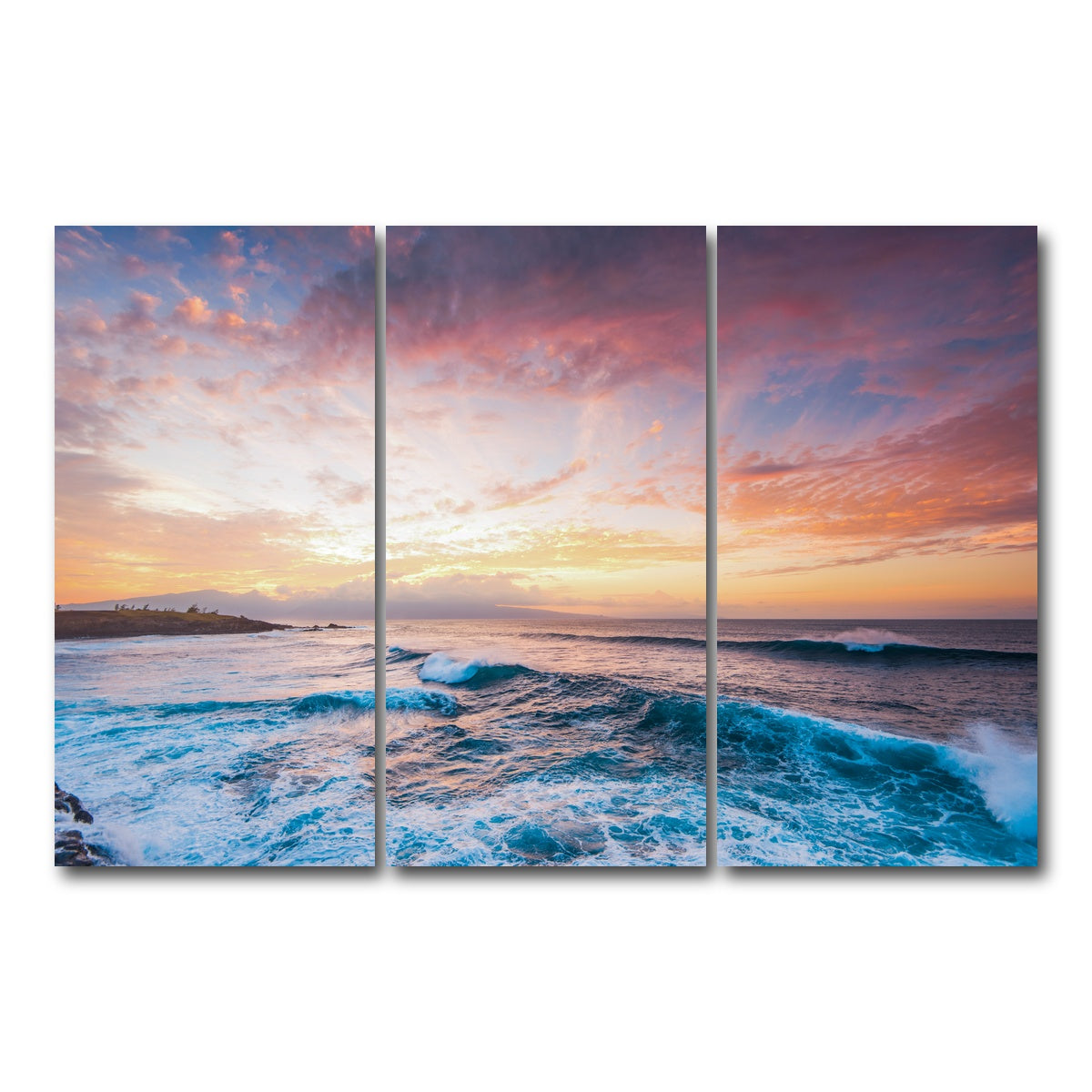 AUTO-MOCKUP WHITE | Easy Evening | 3 Piece | Gallery Wrap Canvas | group=12x24