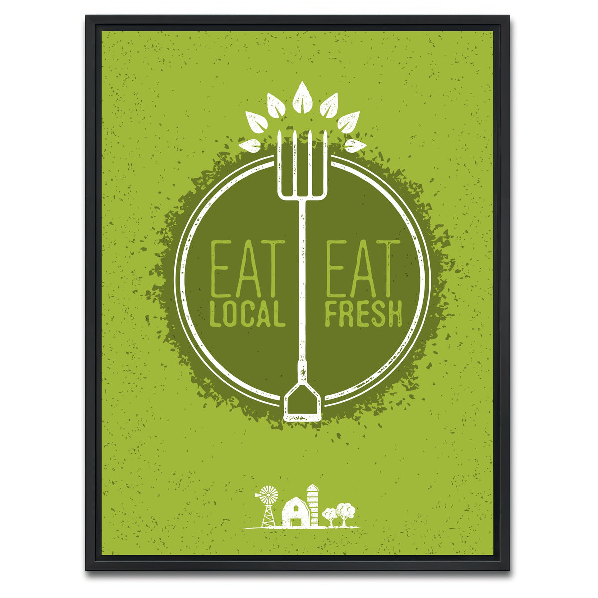 AUTO-MOCKUP WHITE | Eat Local | 1 Piece | Black Framed Canvas | group=3x4