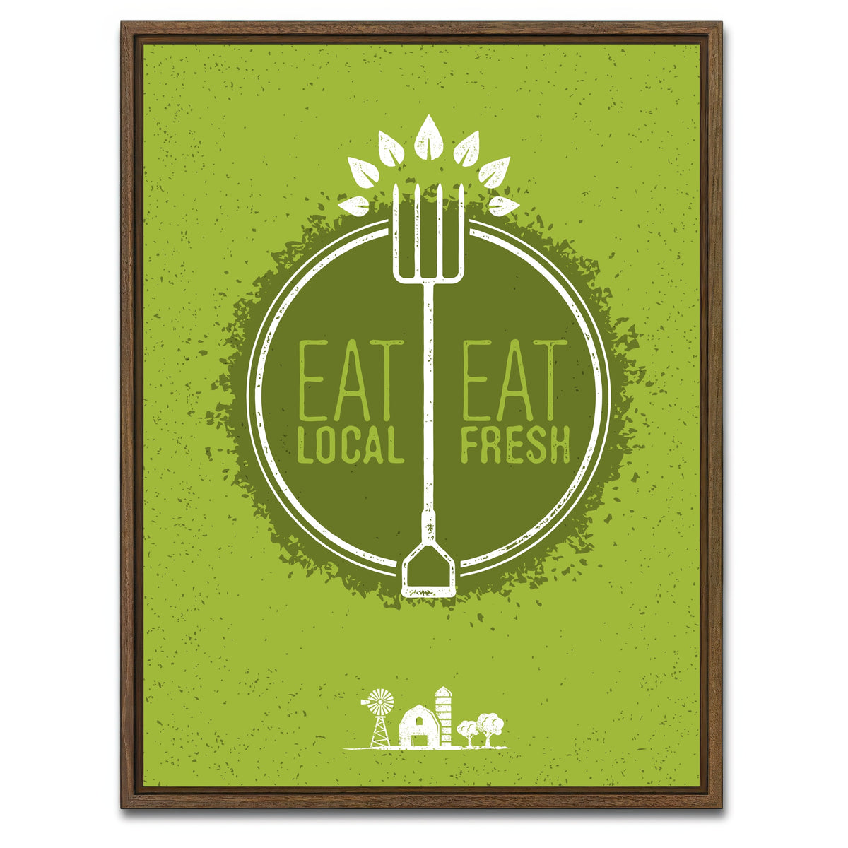 AUTO-MOCKUP WHITE | Eat Local | 1 Piece | Walnut Framed Canvas | group=3x4
