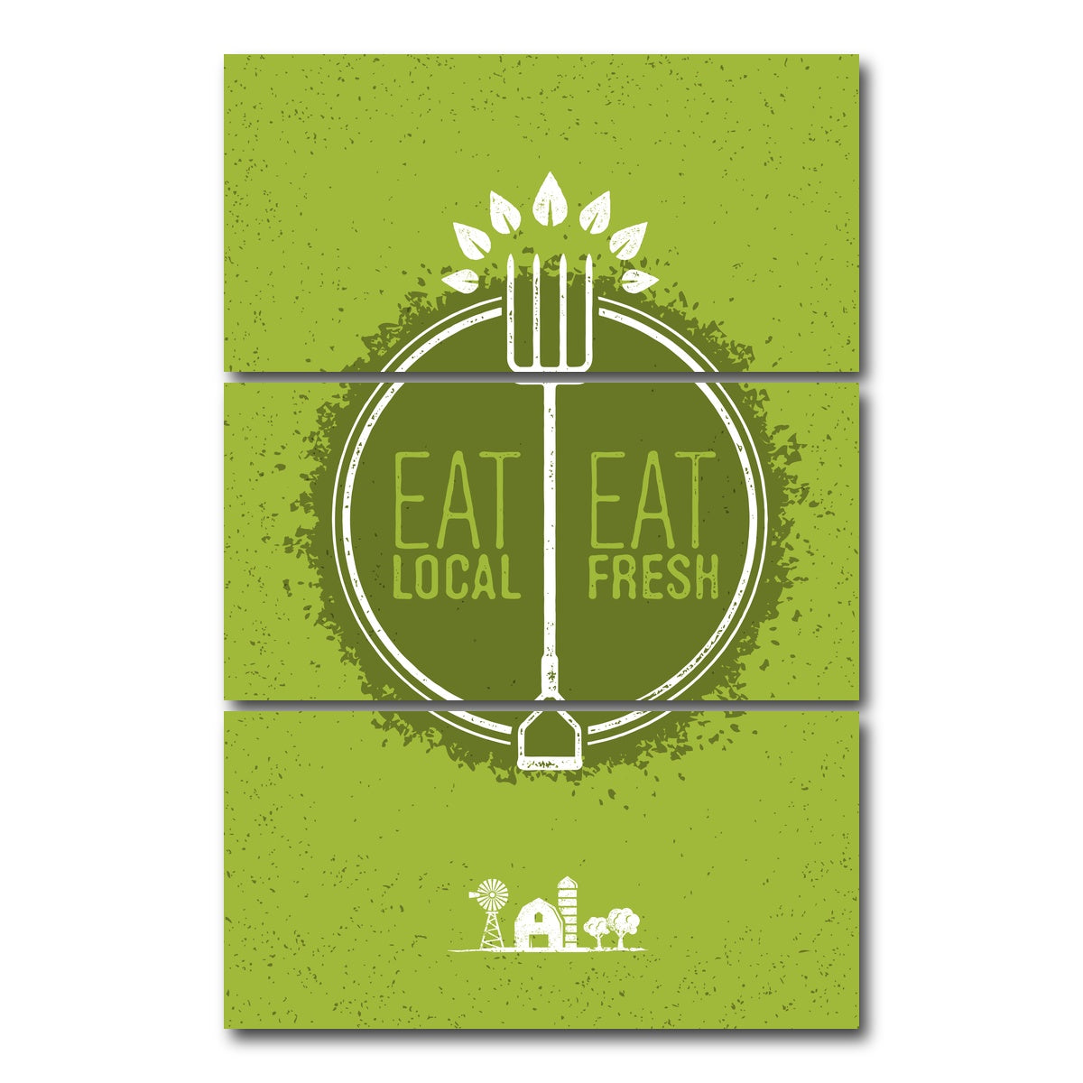 AUTO-MOCKUP WHITE | Eat Local | 3 Piece | Gallery Wrap Canvas | group=12x24_stacked