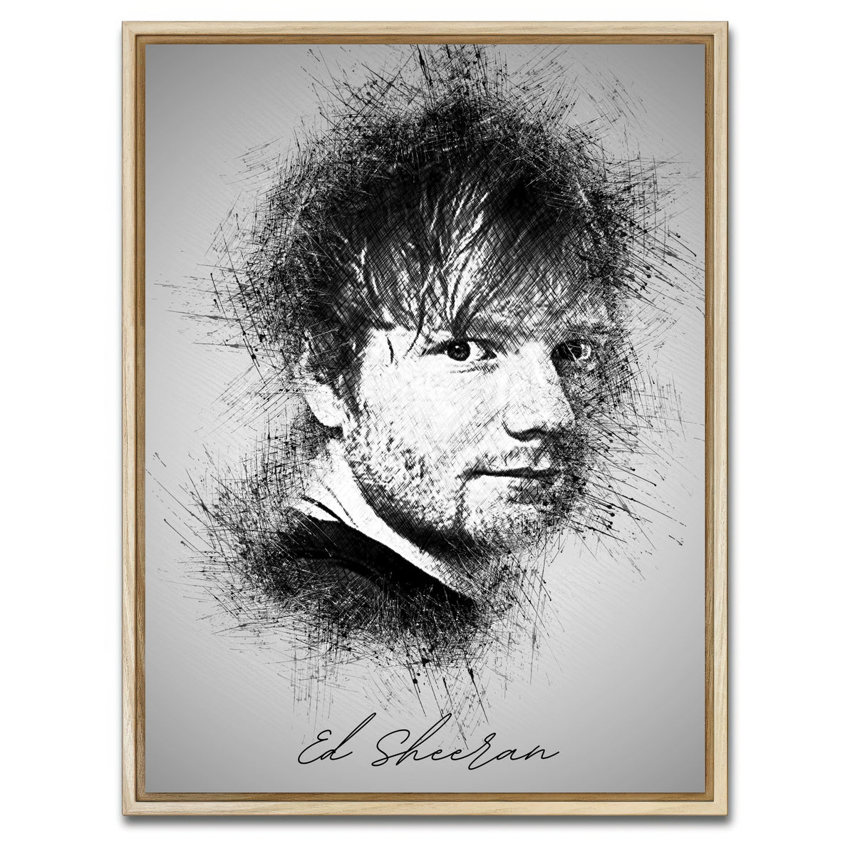 AUTO-MOCKUP WHITE | Ed Sheeran | 1 Piece | Natural Framed Canvas | group=3x4
