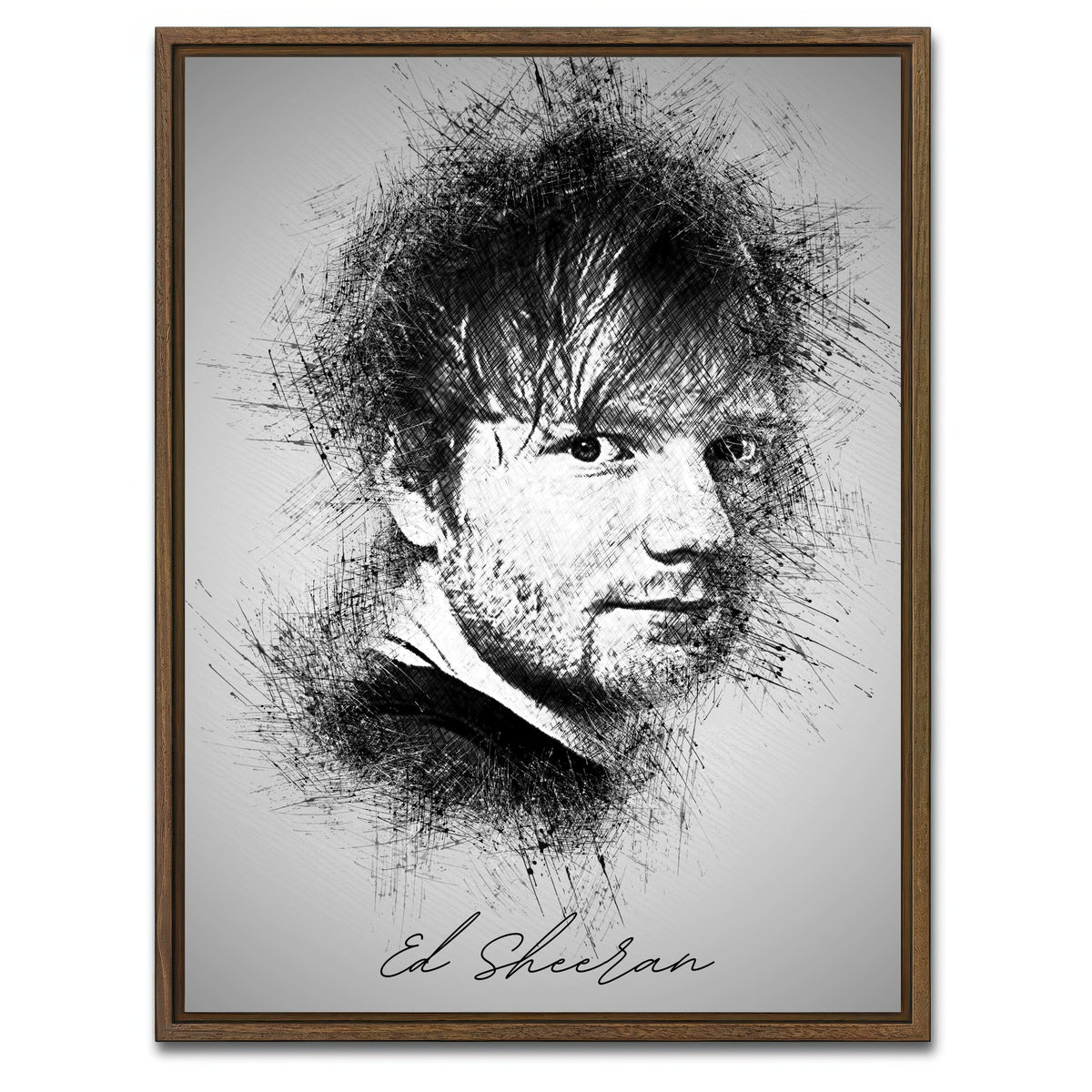 AUTO-MOCKUP WHITE | Ed Sheeran | 1 Piece | Walnut Framed Canvas | group=3x4
