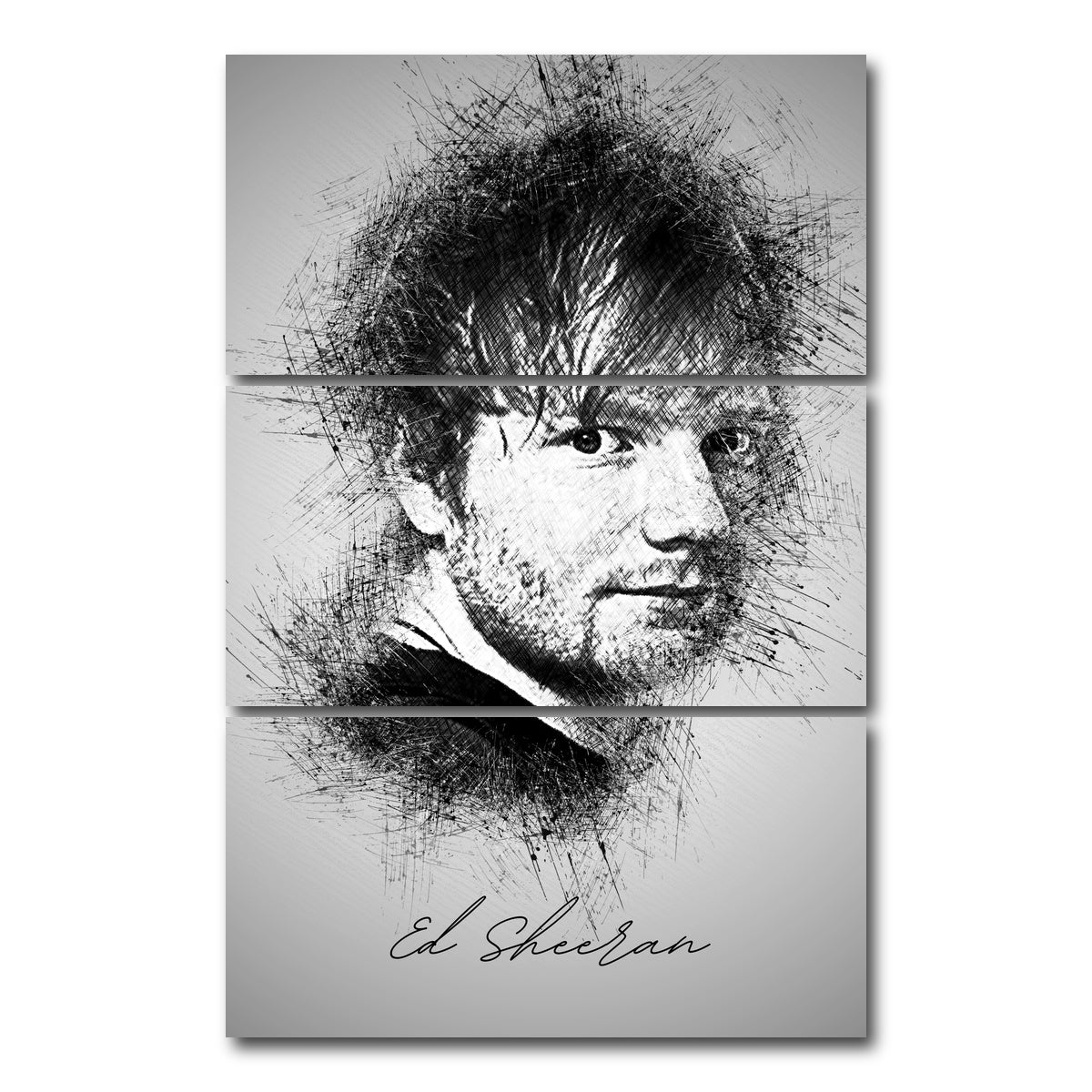 AUTO-MOCKUP WHITE | Ed Sheeran | 3 Piece | Gallery Wrap Canvas | group=12x24_stacked