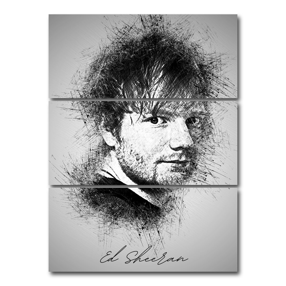 AUTO-MOCKUP WHITE | Ed Sheeran | 3 Piece | Gallery Wrap Canvas | group=8x18_stacked