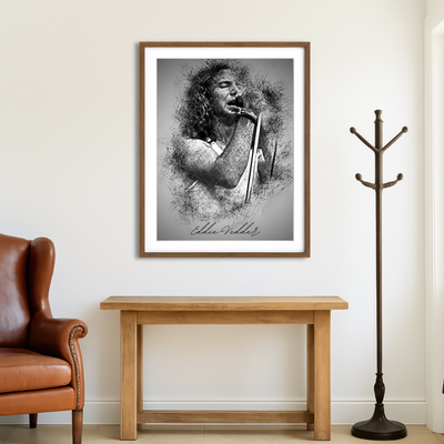 AUTO-MOCKUP ROOM | Eddie Vedder Sketch Wall Art