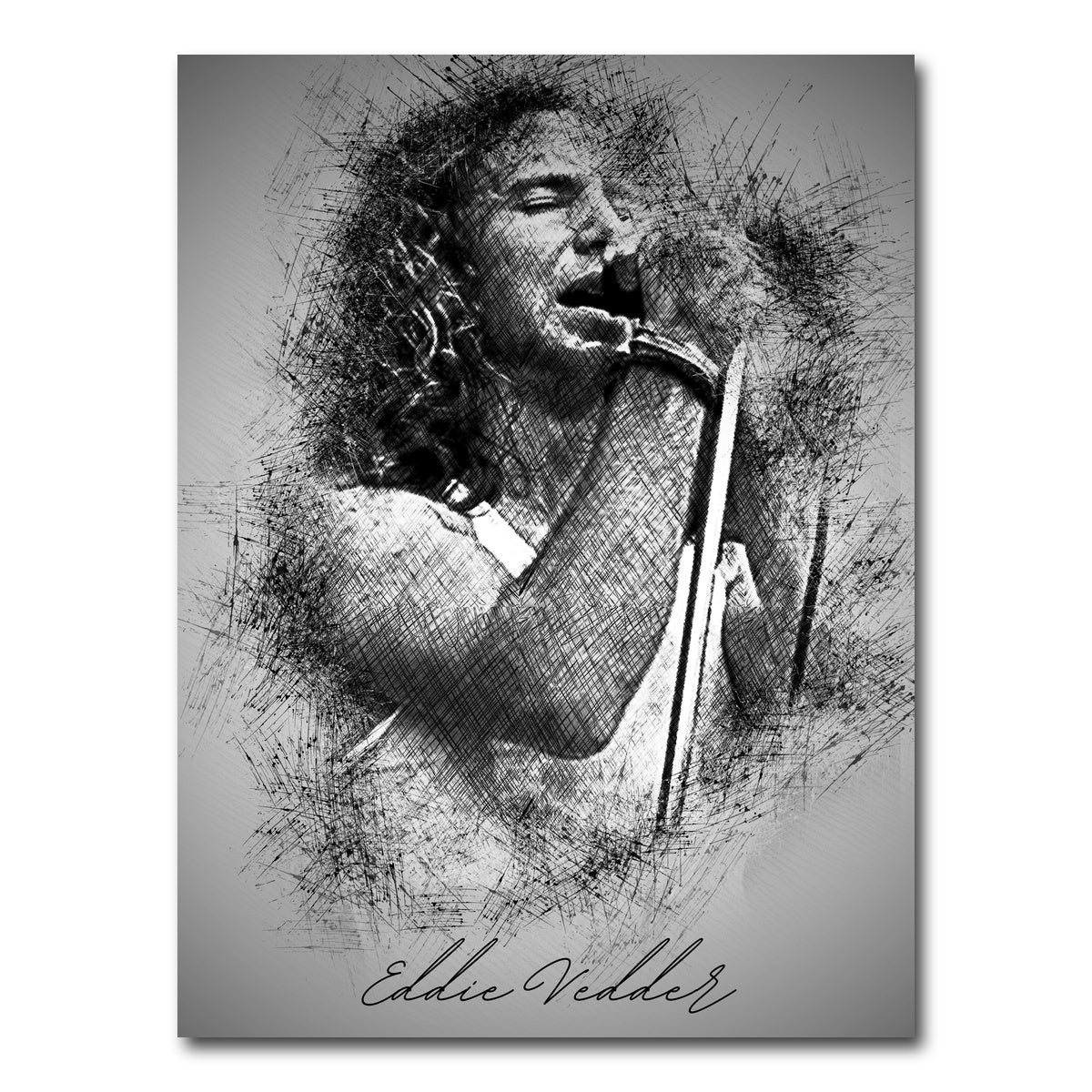 AUTO-MOCKUP WHITE | Eddie Vedder Sketch | 1 Piece | Gallery Wrap Canvas | group=3x4