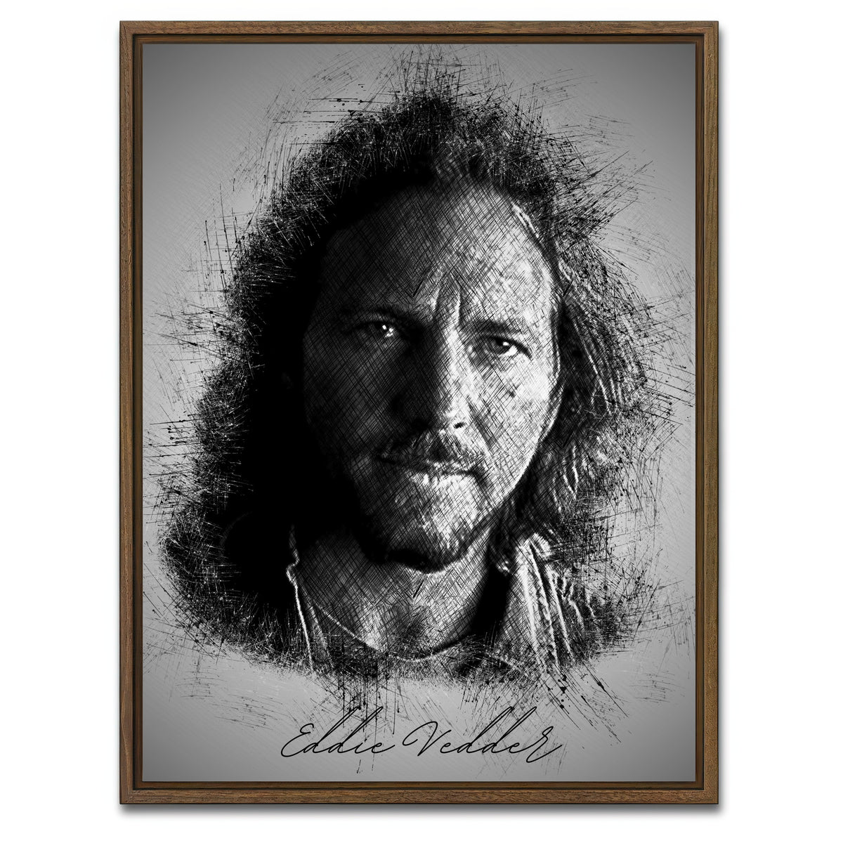 AUTO-MOCKUP WHITE | Eddie | 1 Piece | Walnut Framed Canvas | group=3x4