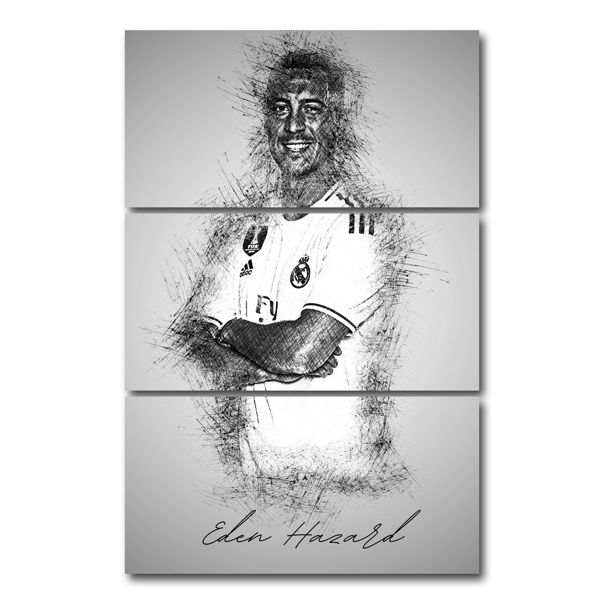 AUTO-MOCKUP WHITE | Eden Hazard | 3 Piece | Gallery Wrap Canvas | group=12x24_stacked