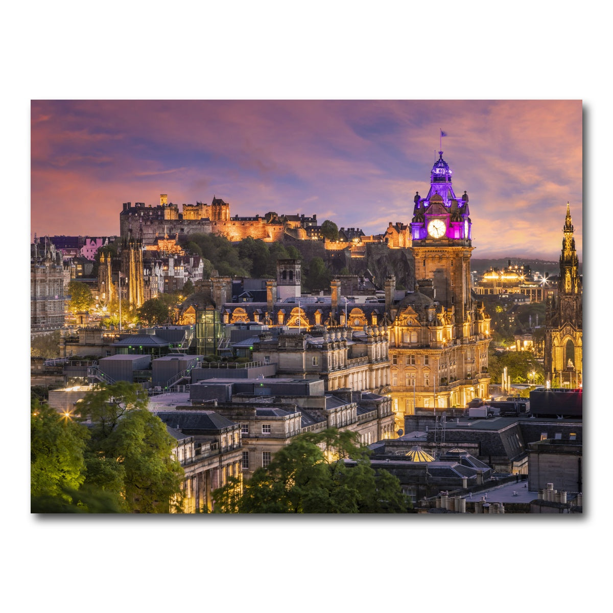 AUTO-MOCKUP WHITE | Edinburgh Sunset | 1 Piece | Gallery Wrap Canvas | group=4x3