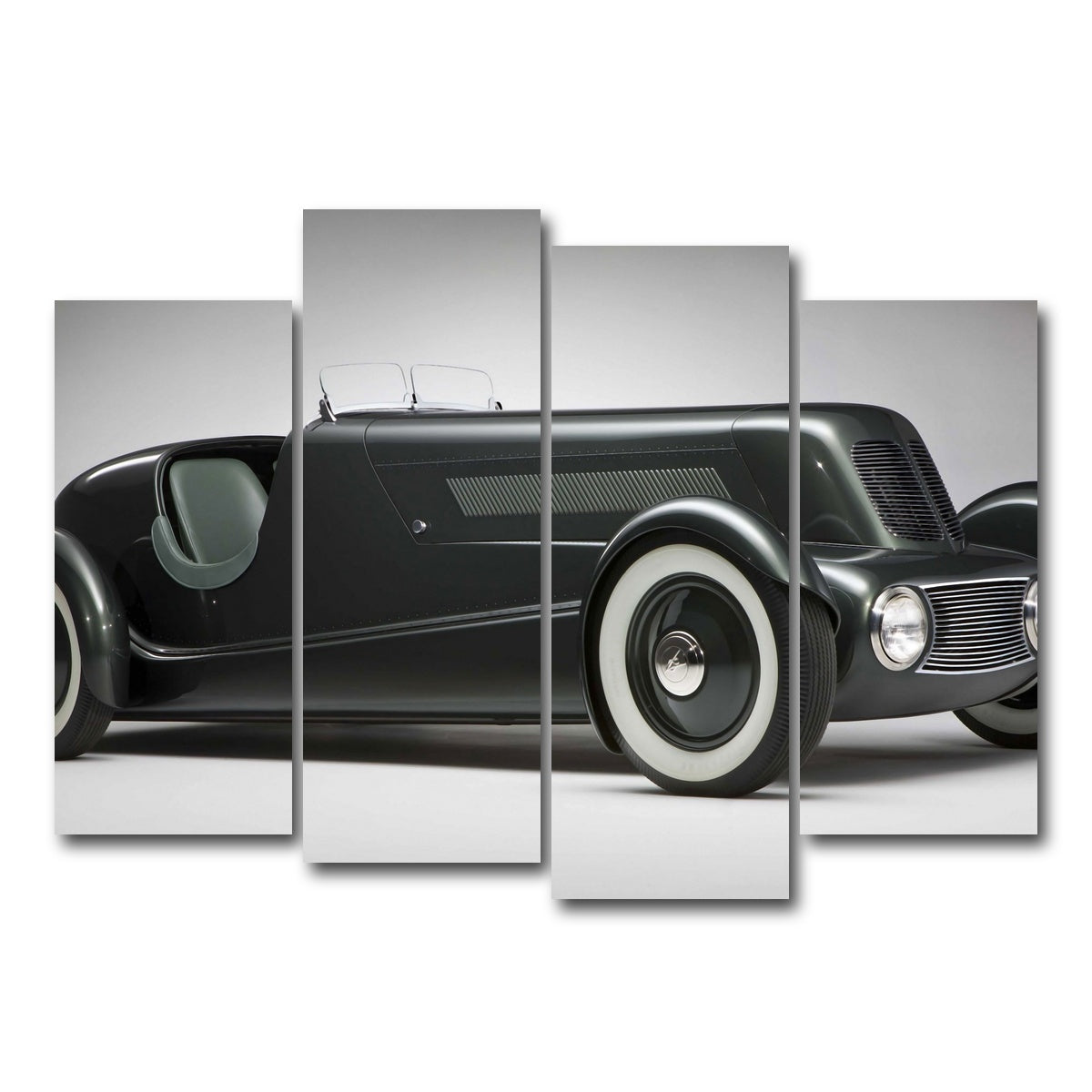 AUTO-MOCKUP WHITE | Edsel Ford's 1934 Model 40 Speedster | 4 Piece | Gallery Wrap Canvas | group=4_normal
