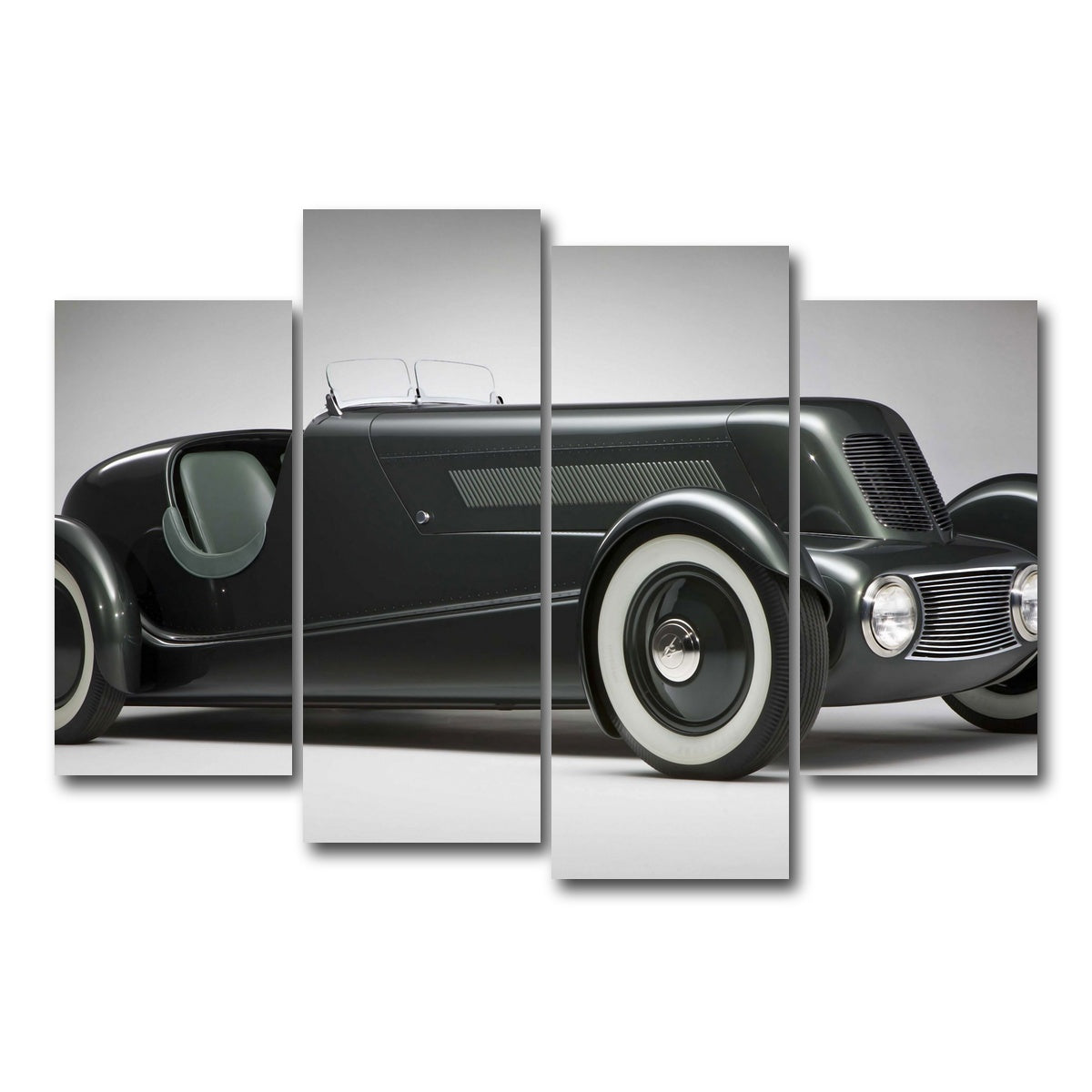 AUTO-MOCKUP WHITE | Edsel Ford's 1934 Model 40 Speedster | 4 Piece | Gallery Wrap Canvas | group=4_short