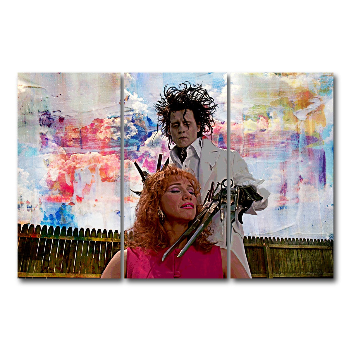 AUTO-MOCKUP WHITE | Edward Scissorhands Salon | 3 Piece | Gallery Wrap Canvas | group=12x24