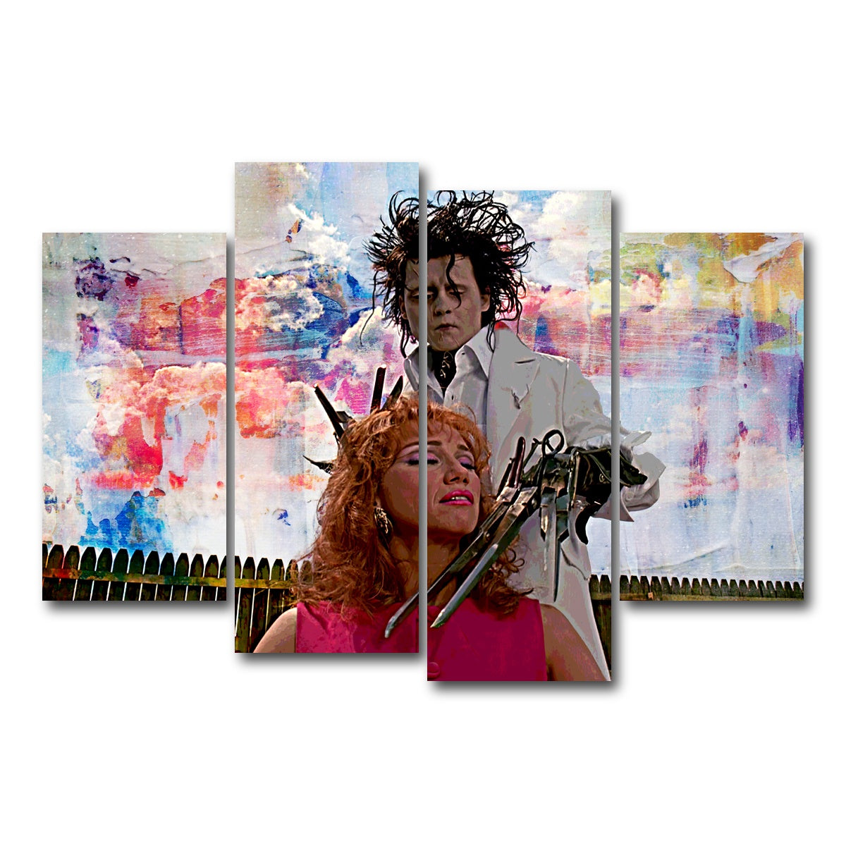AUTO-MOCKUP WHITE | Edward Scissorhands Salon | 4 Piece | Gallery Wrap Canvas | group=4_short