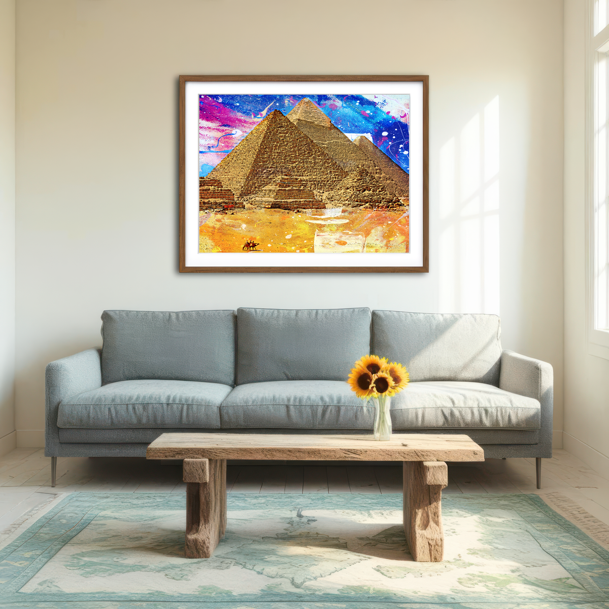AUTO-MOCKUP ROOM | Egypt Pyramids Abstract Wall Art