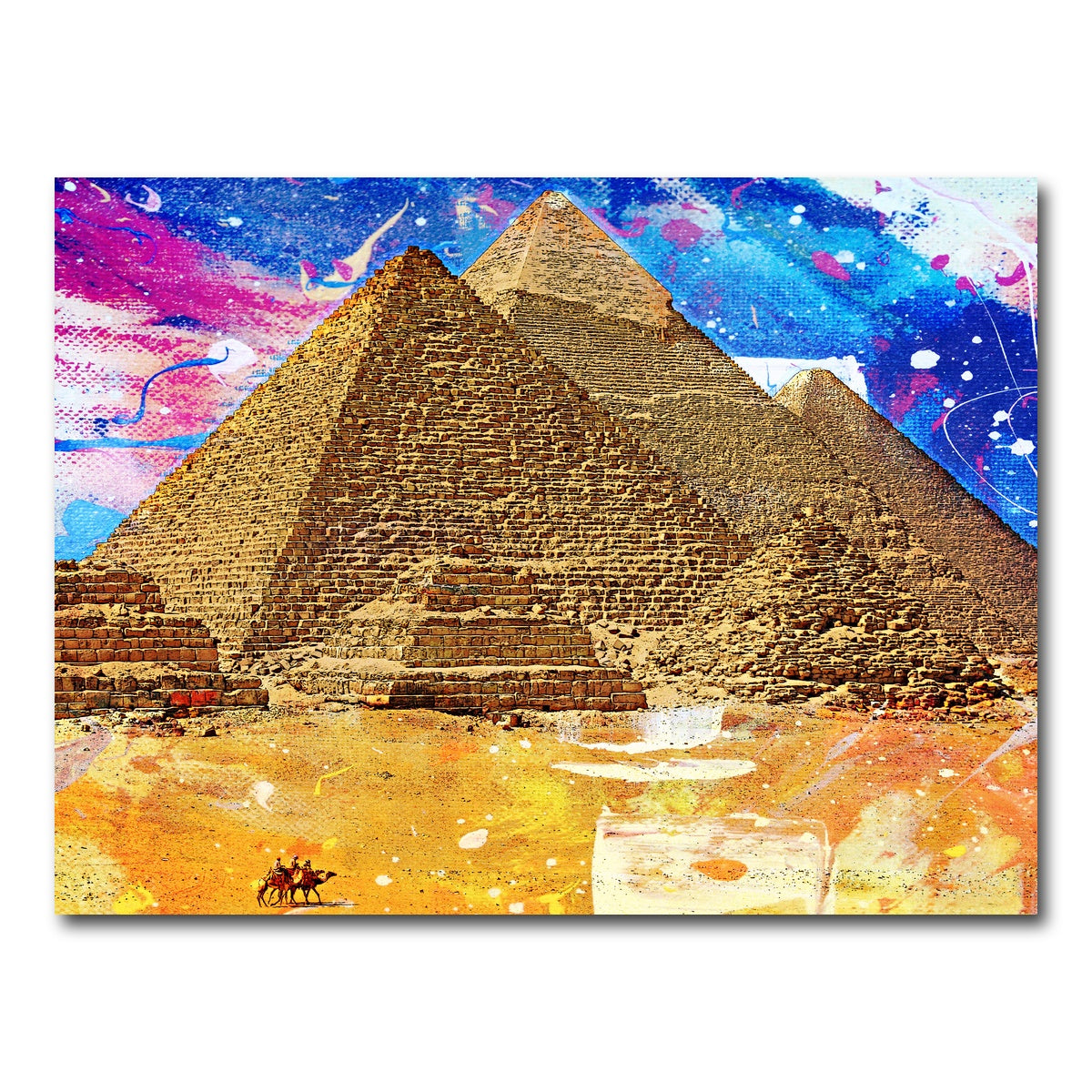 AUTO-MOCKUP WHITE | Egypt Pyramids Abstract | 1 Piece | Gallery Wrap Canvas | group=4x3