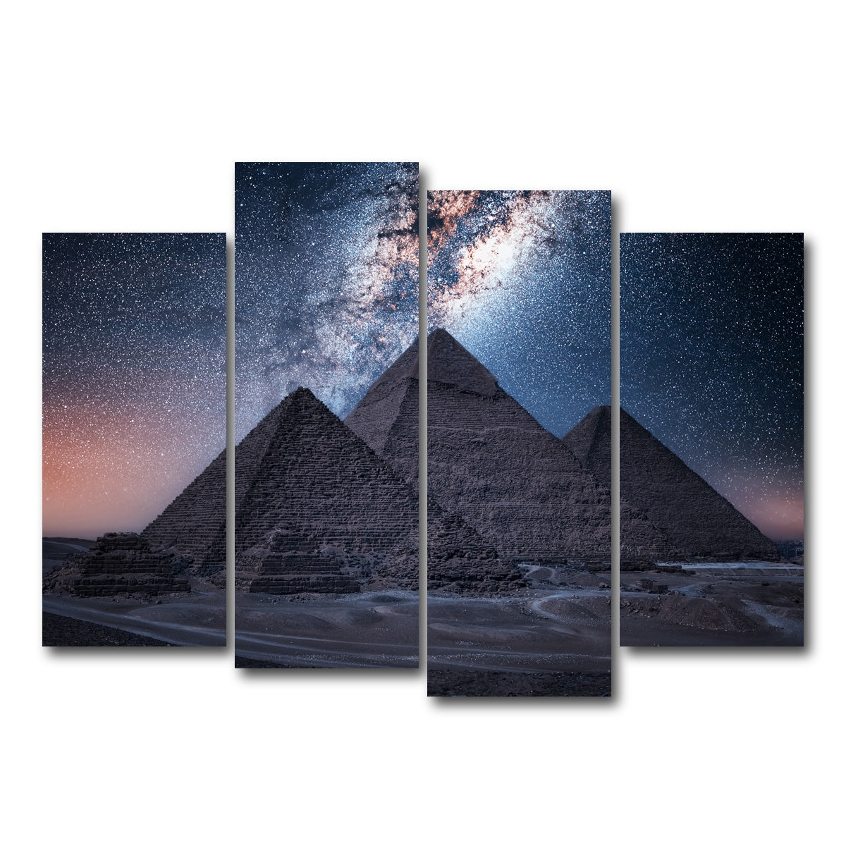 AUTO-MOCKUP WHITE | Egyptian Night | 4 Piece | Gallery Wrap Canvas | group=4_normal