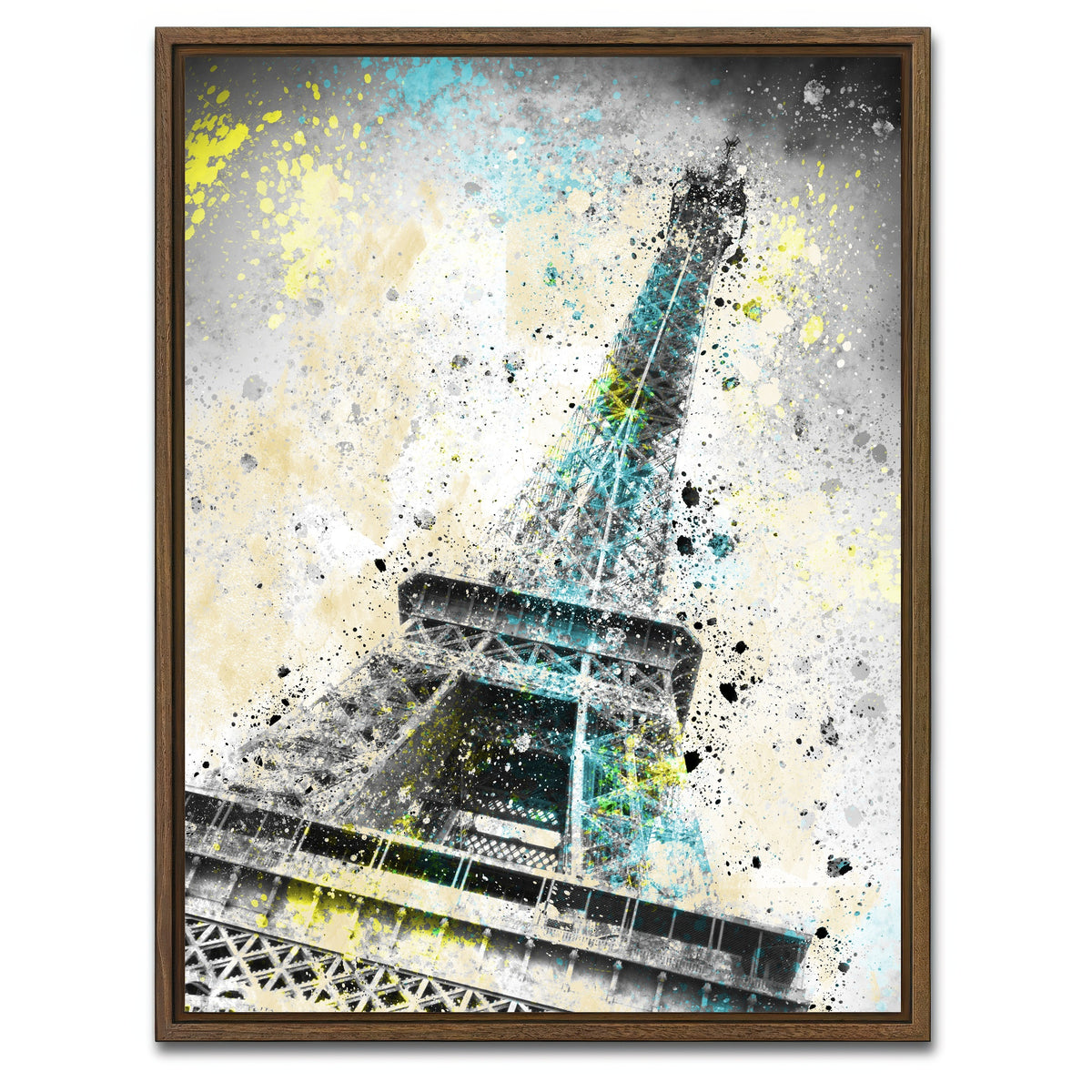 AUTO-MOCKUP WHITE | Eiffel Tower City Art | 1 Piece | Walnut Framed Canvas | group=3x4