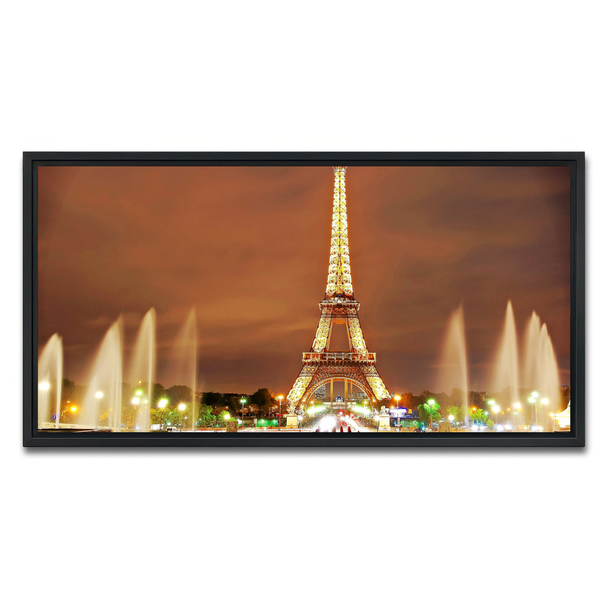 AUTO-MOCKUP WHITE | Eiffel Tower Paris | 1 Piece | Black Framed Canvas | group=2x1