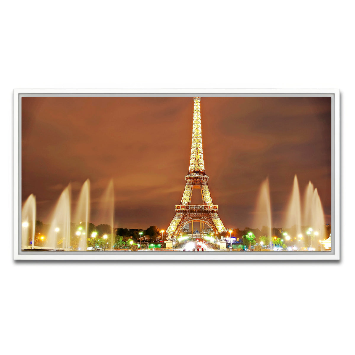 AUTO-MOCKUP WHITE | Eiffel Tower Paris | 1 Piece | White Framed Canvas | group=2x1