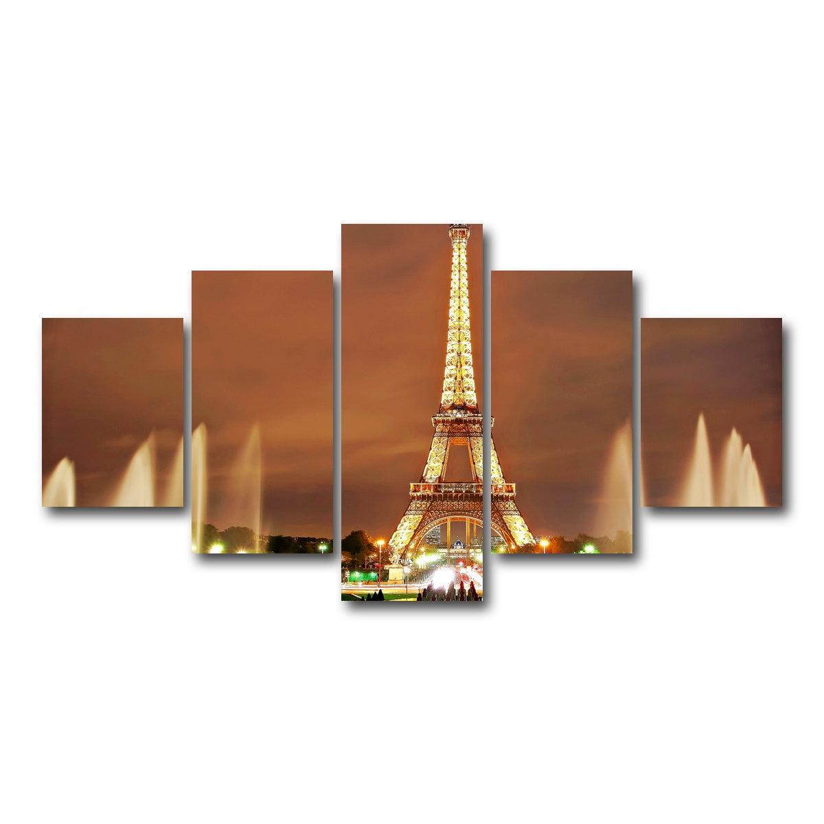AUTO-MOCKUP WHITE | Eiffel Tower Paris | 5 Piece | Gallery Wrap Canvas | group=5_short