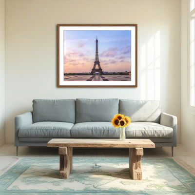 AUTO-MOCKUP ROOM | Eiffel Tower Sunrise Wall Art