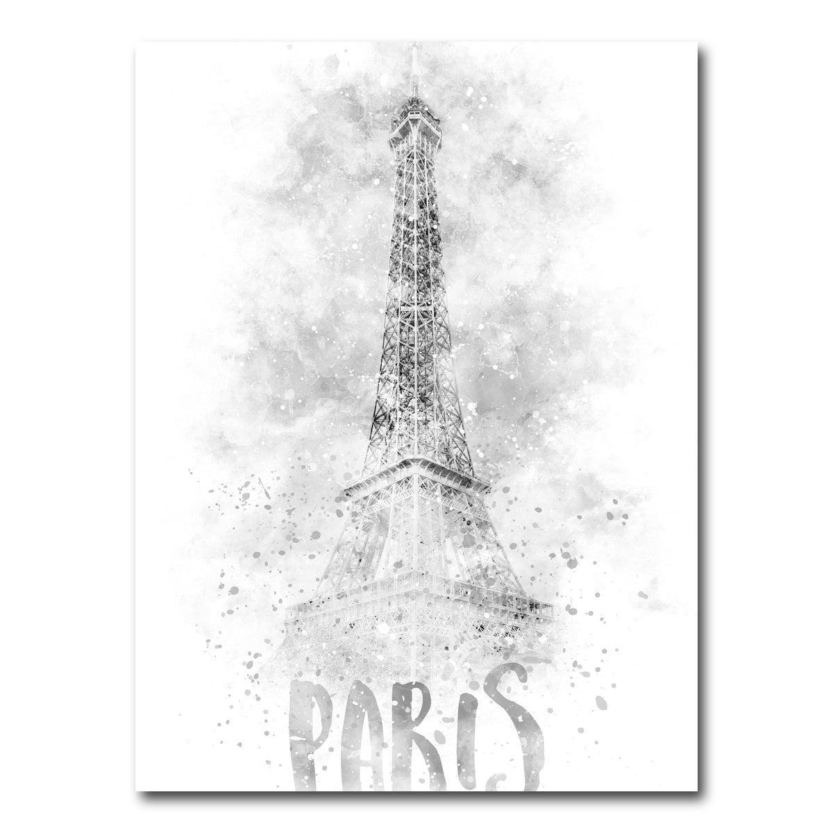 AUTO-MOCKUP WHITE | Eiffel Tower Watercolor | 1 Piece | Gallery Wrap Canvas | group=3x4