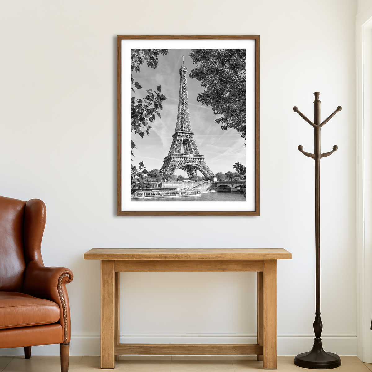 AUTO-MOCKUP ROOM | Eiffel Tower With River Seine Wall Art