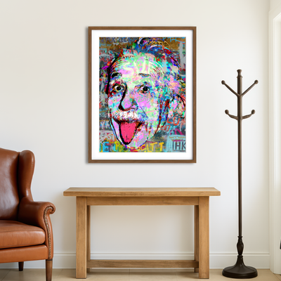 AUTO-MOCKUP ROOM | Einstein Heavy Graffiti Wall Art