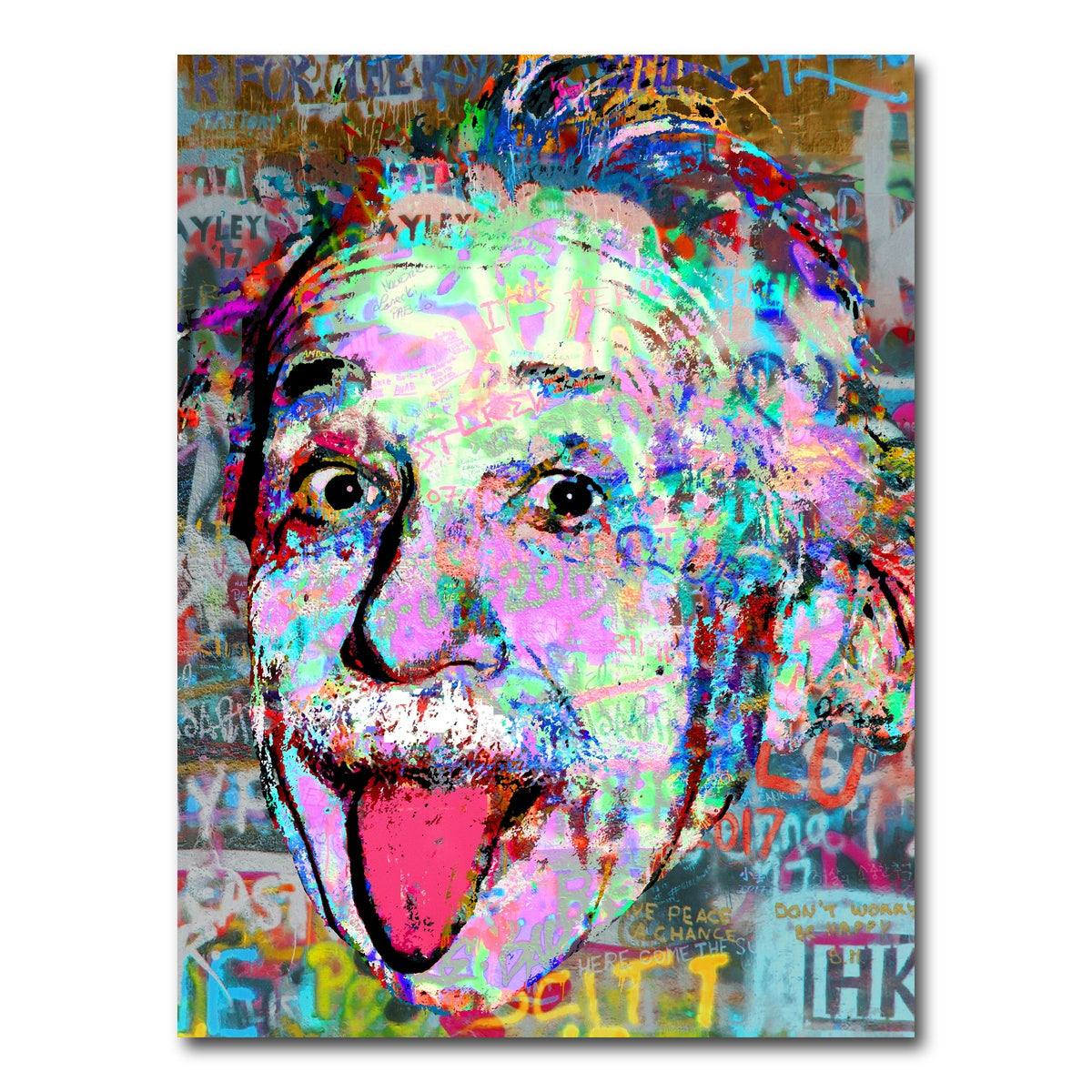 AUTO-MOCKUP WHITE | Einstein Heavy Graffiti | 1 Piece | Gallery Wrap Canvas | group=3x4