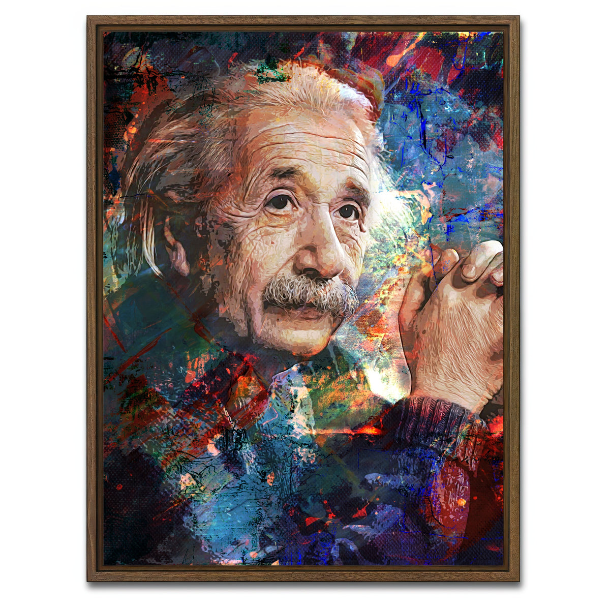 AUTO-MOCKUP WHITE | Einstein | 1 Piece | Walnut Framed Canvas | group=3x4