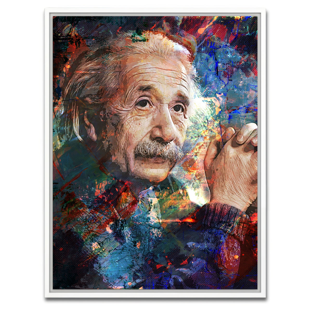 AUTO-MOCKUP WHITE | Einstein | 1 Piece | White Framed Canvas | group=3x4