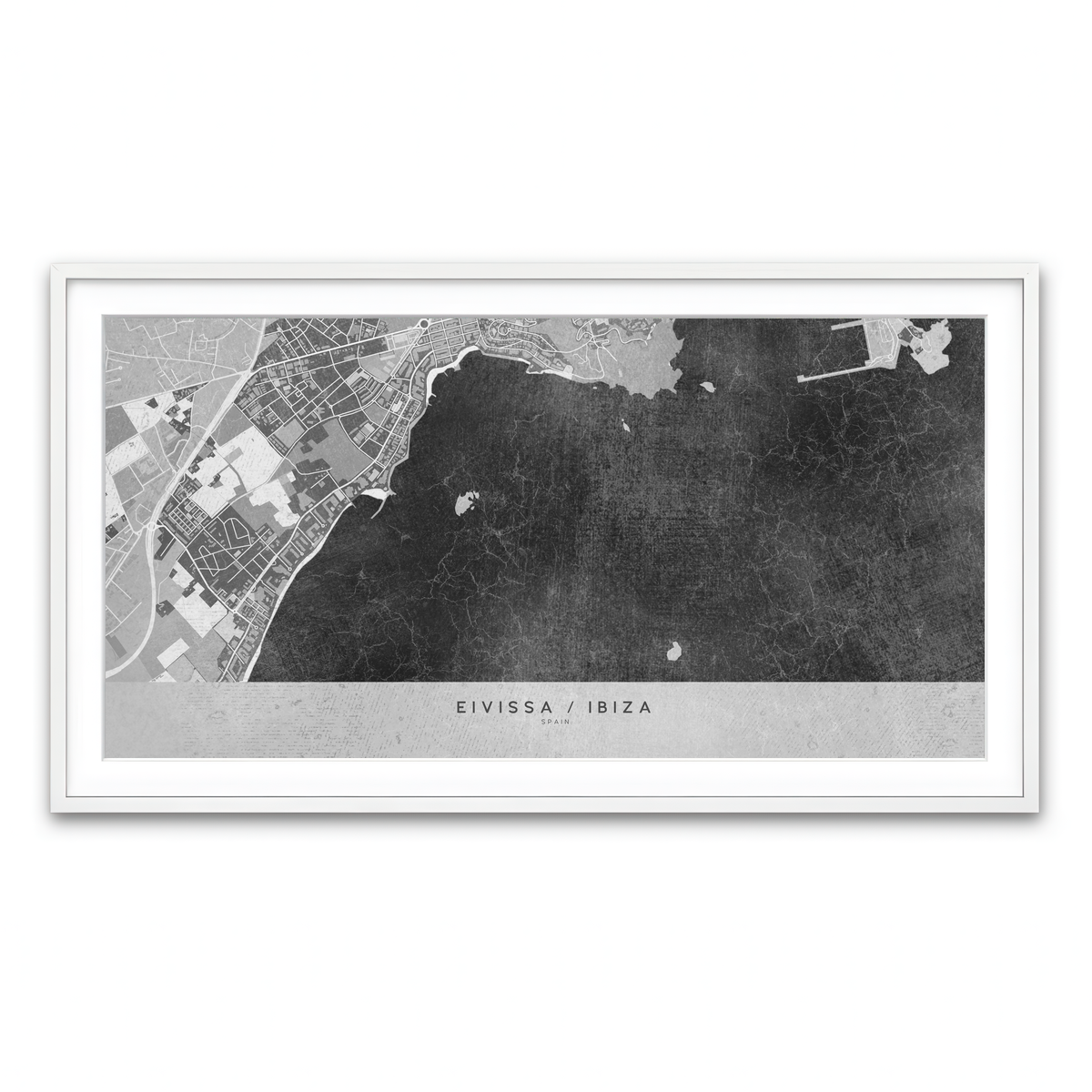 Framed Print 2x1 White