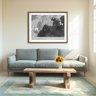 AUTO-MOCKUP ROOM | Eivissa Map 2 Wall Art