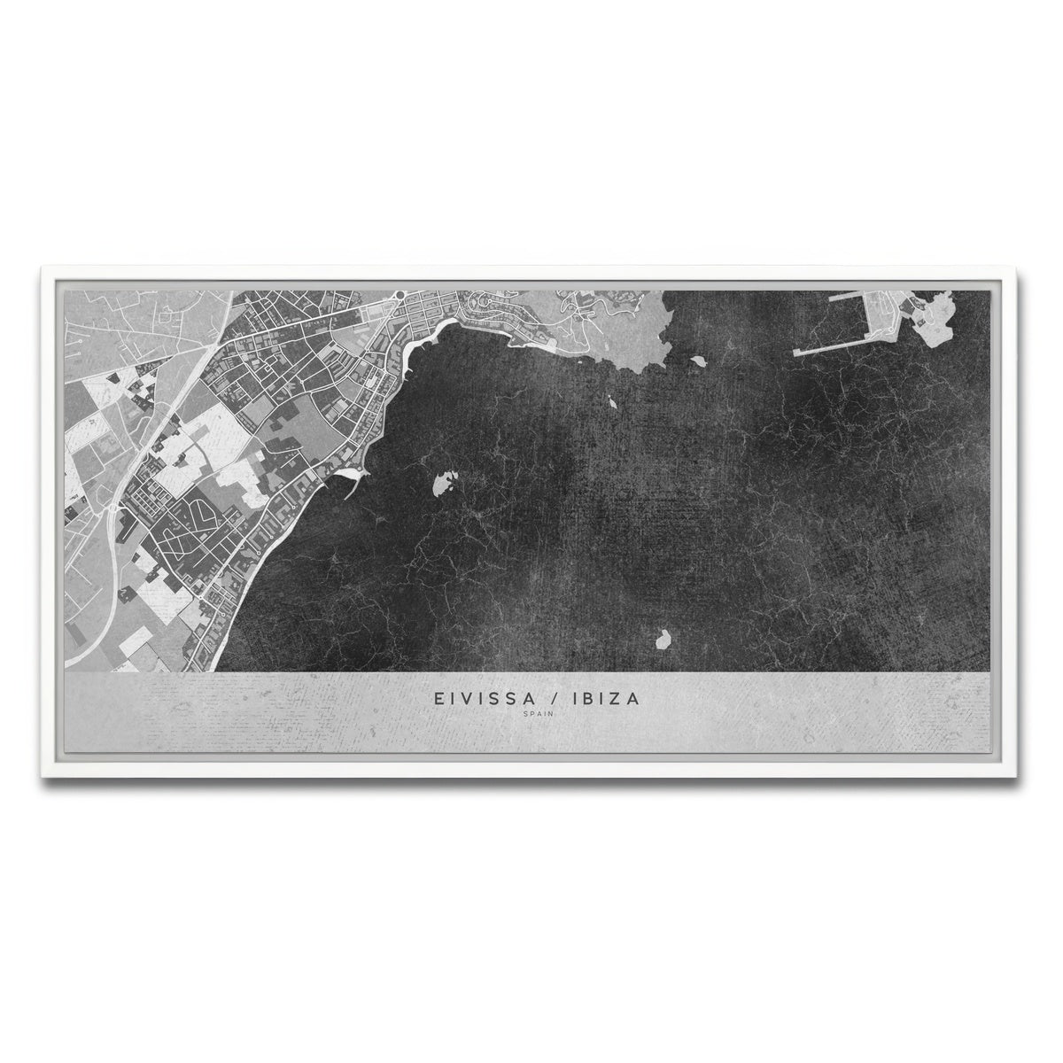 AUTO-MOCKUP WHITE | Eivissa Map 2 | 1 Piece | White Framed Canvas | group=2x1