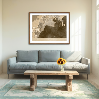 AUTO-MOCKUP ROOM | Eivissa Map Wall Art