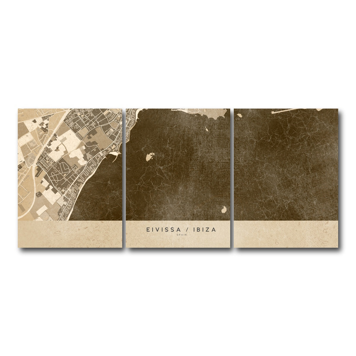 AUTO-MOCKUP WHITE | Eivissa Map | 3 Piece | Gallery Wrap Canvas | group=18x24