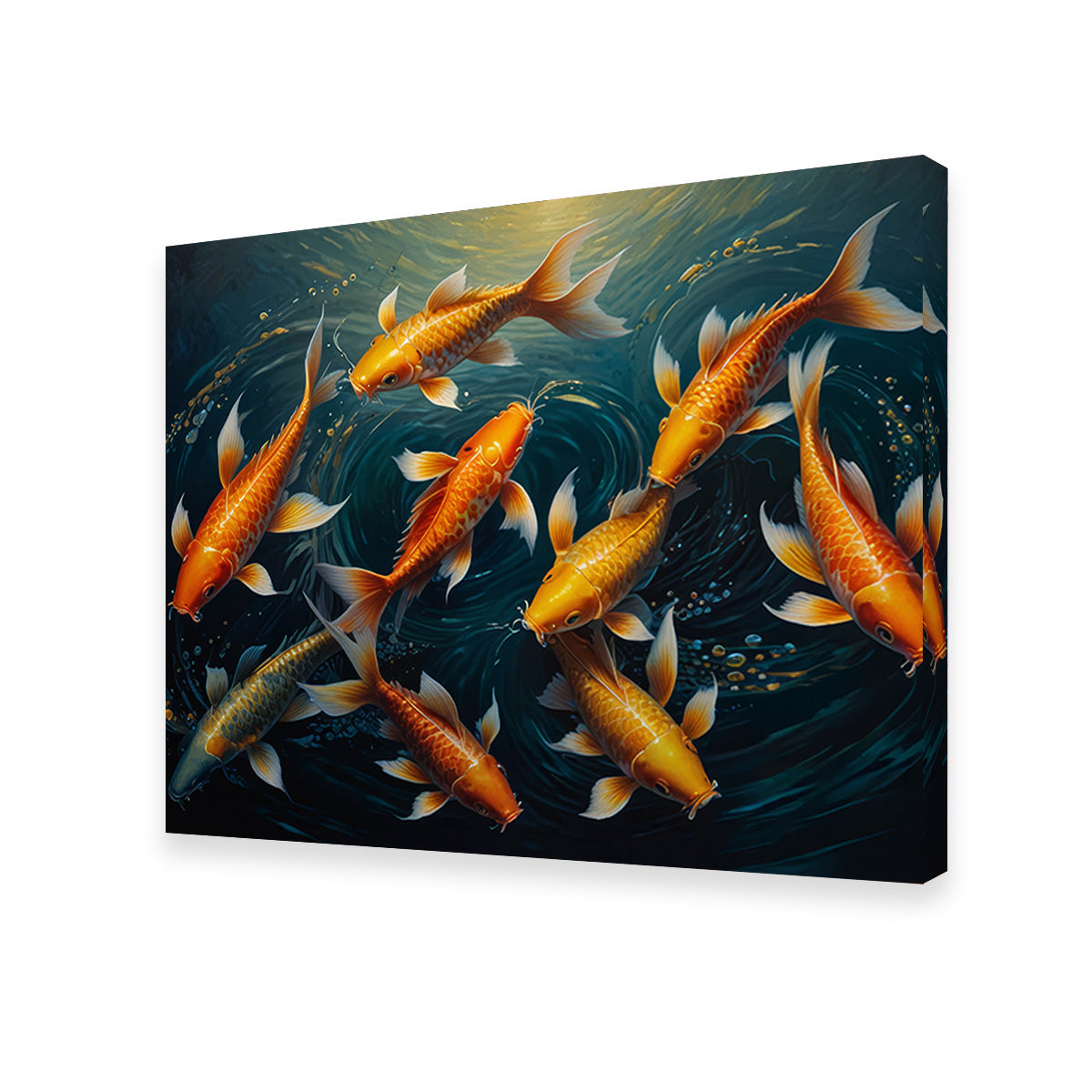 Elegant Koi Fish Swimming Wall Art