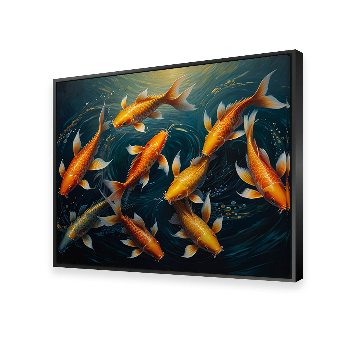 Elegant Koi Fish Swimming Wall Art