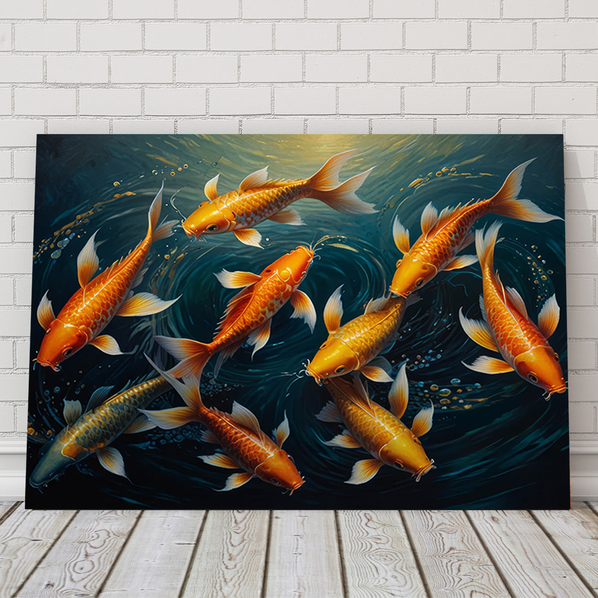 Elegant Koi Fish Swimming Wall Art