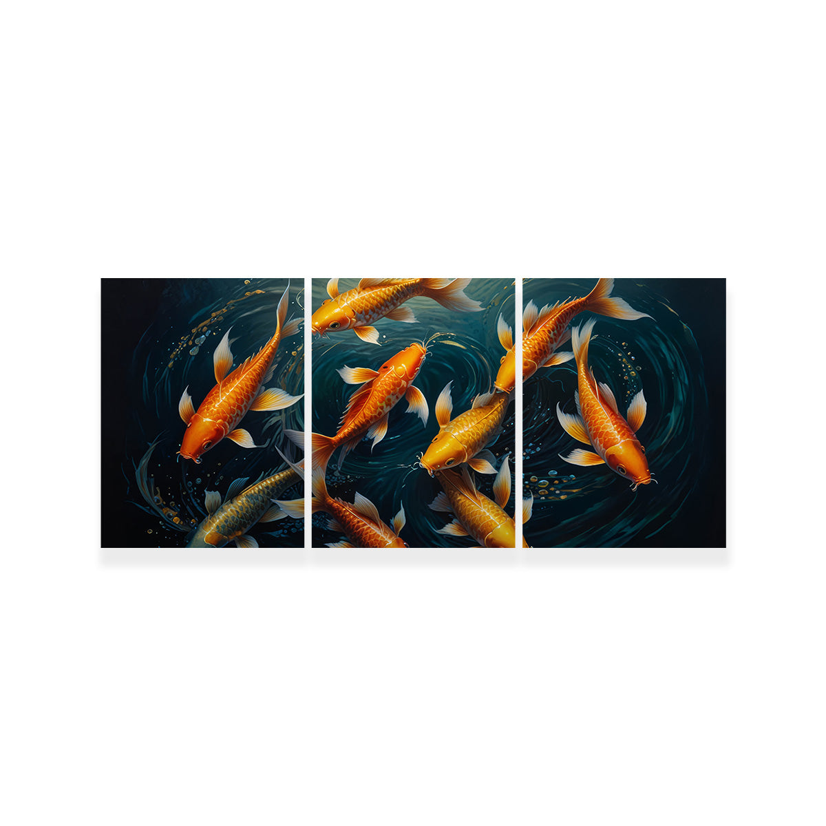 Elegant Koi Fish Swimming Wall Art
