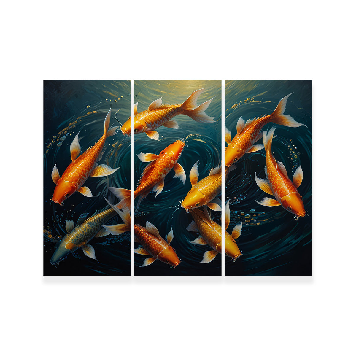 Elegant Koi Fish Swimming Wall Art